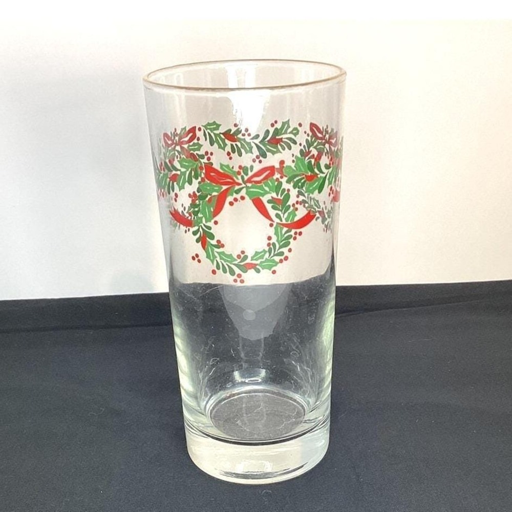 Vintage Corelle Christmas Winter Holly Days 16oz Drinking Glasses Only One